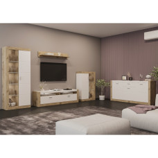 Гостиная Сокме Палермо (модульная - 5 элементов) Белый/Дуб викинг (SKM-081030)