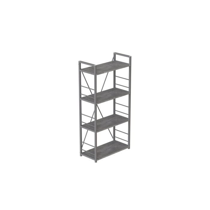 Этажерка 4/60 Ferrum-decor Серии Конект 120x60x28 серый ДСП Бетон 16мм (FRD-105547)