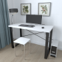 Письмовий стіл Ferrum-decor Драйв 750x1400x600 Чорний метал ДСП Біле 32 мм (FRD-103338) - фото 2