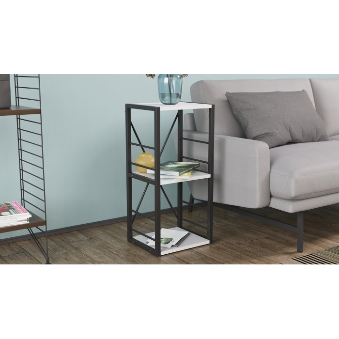 Етажерка 3/34 Ferrum-decor Серії Конект 73x34x28 чорний ДСП Біле 16мм (FRD-104289)