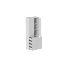 Шкаф Анжело Ferrum-decor на 3 полок с 2 дверями и 4 ящика 1900x700x380 ДСП Белое 16 мм (FRD-105025)