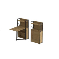 Стіл книжка з етажеркою Практик 1 Ferrum-decor 1200x640x990 Чорний метал ДСП Дуб Артизан 16 мм (FRD-104616)