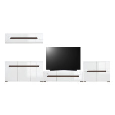 Модульная стенка для гостиной ВМК (БРВ) Амелия N77858 Белый/Белый глянец (BRW-1637)