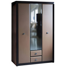 Шафа для одягу з дзеркалом Гербор Коен МДФ SZF3D2S Венге магія/Штрокс темний (GRB-1422)