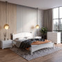 Двуспальная деревянная кровать Mebigrand Мангеттен Н Белый (RAL9003) (MBG-3468) 180х200 см - фото 1
