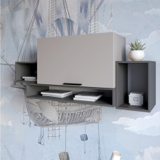 Полиця LION Краш з одним закритим відсіком Кашемір/Антрацит (LION-044064)