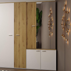 Тумба із дзеркалом Сокме Барселона 202,6х80,3х37 Білий/Дуб артизан (RSP-081218)