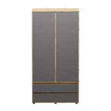 Шкаф распашной 2Д2Ш Сокме Нитро Софт 195х98х50 Дуб вотан/Серый графит (SKM-081193)