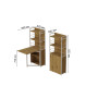Стол книжка с этажеркой Практик 2 Ferrum-decor 1555x640x990 Белый металл ДСП Дуб Артизан 16 мм (FRD-104637) - фото 3