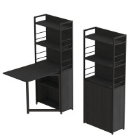 Стіл книжка з етажеркою Практик 2 Ferrum-decor 1555x640x990 Чорний метал ДСП Сосна Кембра 16 мм (FRD-104627)