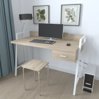 Письмовий стіл Ferrum-decor Комфорт 750x1000x600 Білий метал ДСП Дуб Сонома 32 мм (FRD-103439)