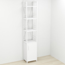 Этажерка 4/34 Ferrum-decor Серии Конект с тумбой 179x34x28 Белый ДСП Белое (FRD-104470)