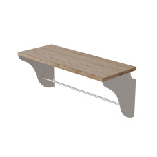 Настінна полиця Ferrum-decor Комфі 260x700x240 метал Білий ДСП Дуб Сан-Марино 16 мм (FRD-102766)