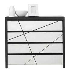 Комод у вітальню ВМК (БРВ) Каспіан МДФ KOM4S Венге магія/Білий сніг (BRW-1731)