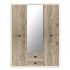 Шафа розпашна з дзеркалом ВМК (БРВ) Коен 2 SZF3D2S Сосна арізонська/Дуб корабельний (BRW-1784)