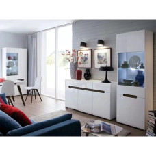 Модульная стенка для гостиной ВМК (БРВ) Амелия N77814 Белый/Белый глянец (BRW-1628)