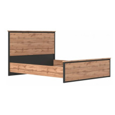 Кровать двуспальная (без основания под матрас) Гербор Чос LOZ160 160x200 см Дуб Тахо/Черный (GRB-1198)