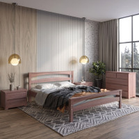 Двуспальная кровать Mebigrand Чикаго Сити Орех лесной 180х190 см (MBG-1556)