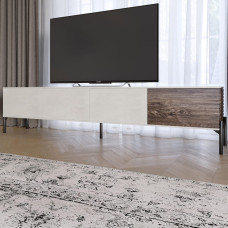 Тумба під телевізор на чорних металевих ніжках LION Грей Бетон Style/Дерево (LION-042518)