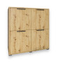 Тумба четырехдверная LION Краш 82x43x86 см Дуб артизан (LION-041754) - фото 2