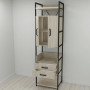 Шкаф Гардероб Уни секция 5 серии Конект Ferrum-decor 220x60x50см Черный металл ДСП Дуб Сонома 32 мм (FRD-104513) - фото 1
