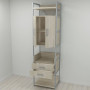 Шафа Гардероб Уні секція 5 серії Конект Ferrum-decor 220x60x50см Сірий метал ДСП Дуб Сонома 32 мм (FRD-104517) - фото 1