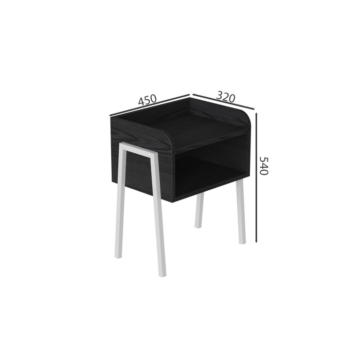 Тумба модульна Ferrum-decor Джузі 540x450x320 метал Білий ДСП Сосна Кембра 16 мм (FRD-102977)
