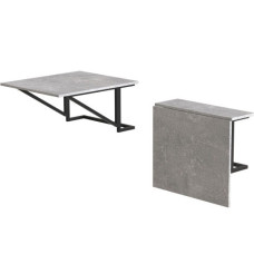 Стол раскладной Александр 7 Ferrum-decor 750x600x700 Черный металл ДСП Бетон 16 мм (FRD-104898)