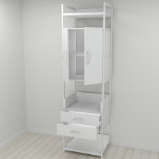 Шафа Гардероб Уні секція 5 серії Конект Ferrum-decor 220x60x50см Білий метал ДСП Білий 32 мм (FRD-104519)
