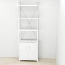 Этажерка 4/60 Ferrum-decor Серии Конект с тумбой 179x60x28 Белый ДСП Белое (FRD-104491)