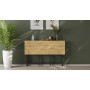 Стол-книжка трансформер Орион 3 Ferrum-decor 750x1150x880 Черный металл ДСП Дуб Артизан 16 мм (FRD-105086) - фото 9