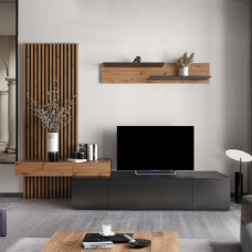 Модульная стенка для гостиной Гербор Ребекка плюс Дуб артизан/Черный (GRB-1920)