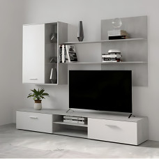 Модульная стенка для гостиной Гербор Кватро Бетон/Белый (GRB-1909)