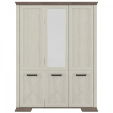 Шкаф трехдверный с зеркалом Гербор Марсель SZF3D Ясень снежный/Дуб сонома трюфель (GRB-1434)