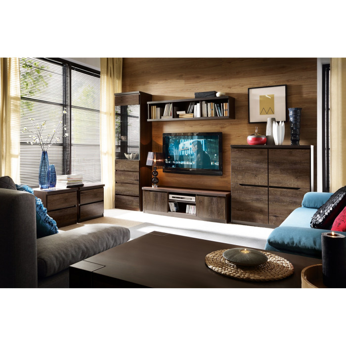 Тумба приліжкова ВМК (БРВ) Джулі KOM2S Венге магія/Дуб конкордія (GRB-1980)