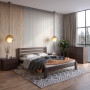 Двуспальная деревянная кровать Mebigrand Колумбия Венге 160х200 см (MBG-3318) - фото 1