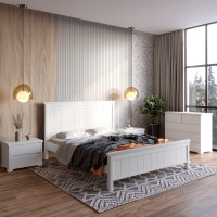 Двоспальне ліжко Mebigrand Вірджинія Білий (RAL9003) 160х200 см (MBG-1607)