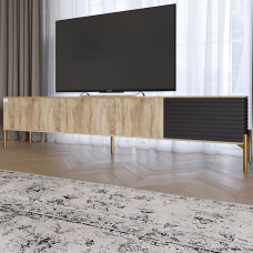 Тумба під телевізор на золотих металевих ніжках LION Грей Дуб Сонома/Асфальт (LION-042478)