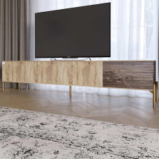 Тумба під телевізор на золотих металевих ніжках LION Грей Дуб Сонома/Дерево (LION-042532)