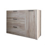 Комод LION Краш з трьома висувними шухлядами та закритими полицями Дуб сонома (LION-044153) - фото 2