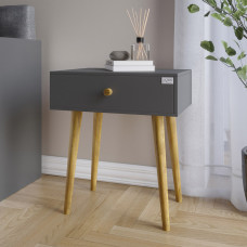 Тумба приліжкова LION Х'юге-4 Антрацит (LION-041011) ТОП