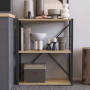 Етажерка 3/60 Ferrum-decor Серії Конект 75x60x28 чорний ДСП Дуб Сонома 16мм (FRD-104257) - фото 1