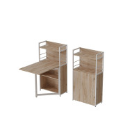 Стіл книжка з етажеркою Практик 1 Ferrum-decor 1200x640x990 Білий метал ДСП Дуб Сан-Марино 16 мм (FRD-104619)