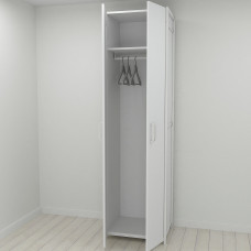 Шкаф Гардероб Уни секция 6 серии Конект Ferrum-decor 220x60x50см Белый металл ДСП Белый 16 мм (FRD-104579)