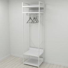 Шафа Гардероб Уні секція 2 серії Конект Ferrum-decor 220x60x50см Білий метал ДСП Білий 32 мм (FRD-104543)