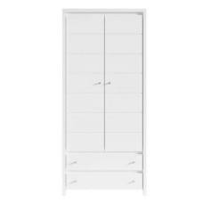 Шкаф распашной с ящиками ВМК (БРВ) Кристина SZF2D2S Белый/Белый глянец (BRW-1796)