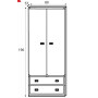 Шкаф распашной с ящиками ВМК (БРВ) Монтана JSZF2D2S/80 Сосна аризонская (BRW-1603) - фото 3