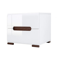 Тумба приліжкова ВМК (БРВ) Амелiя KOM2S/4/5 N Білий/Білий глянець (GRB-1996)