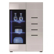 Пенал-витрина Гербор Ушер REG1W2D2S L/P Нимфея альба (белый)/Белый глянец (GRB-1059)