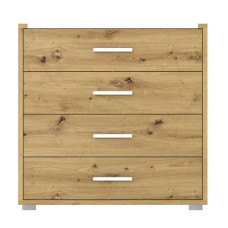 Комод в спальню Гербор Рутения KOM4S Дуб артизан/Нимфея альба (белый) (GRB-1146)